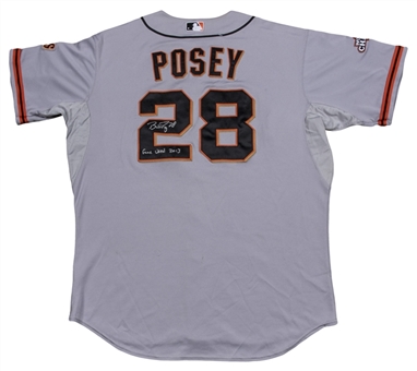 2013 Buster Posey Game Used & Signed San Francisco Giants Road Jersey & Pants (MLB Authenticated & SGC)